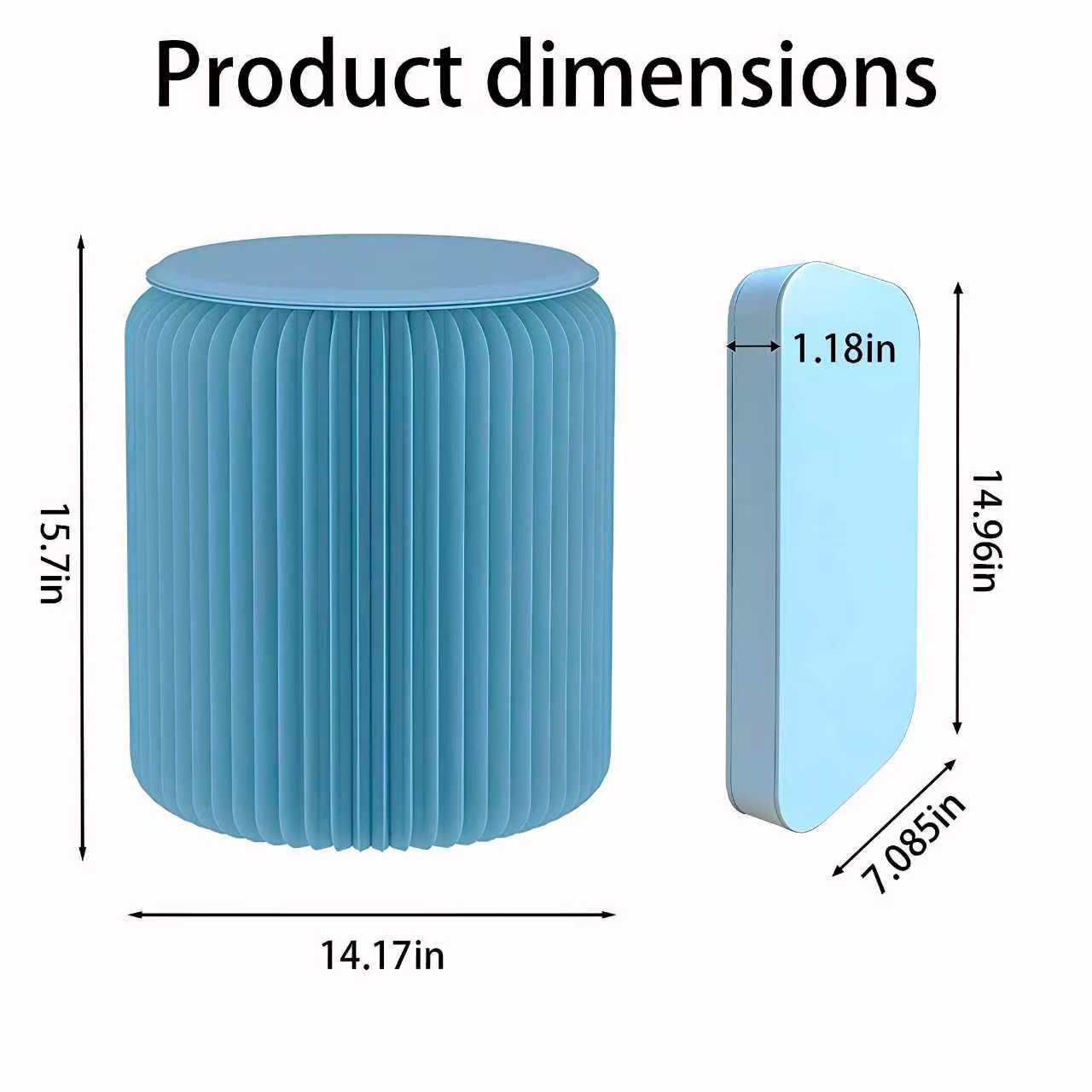 klapphocker - 15.7 Zoll Klapphocker & aus Kraftpapier- Eco-Friendly Honigwaben-Design, faltbar auf 3 cm Klappstuhl Hocker klappbar rund Barhocker Tritthocker Klavierhocker Camping Campingstuhl