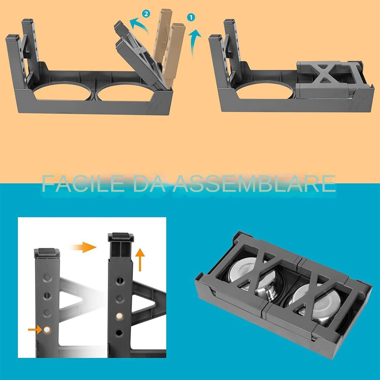Platos Elevados para Perros Soporte Ajustable de 5 Alturas