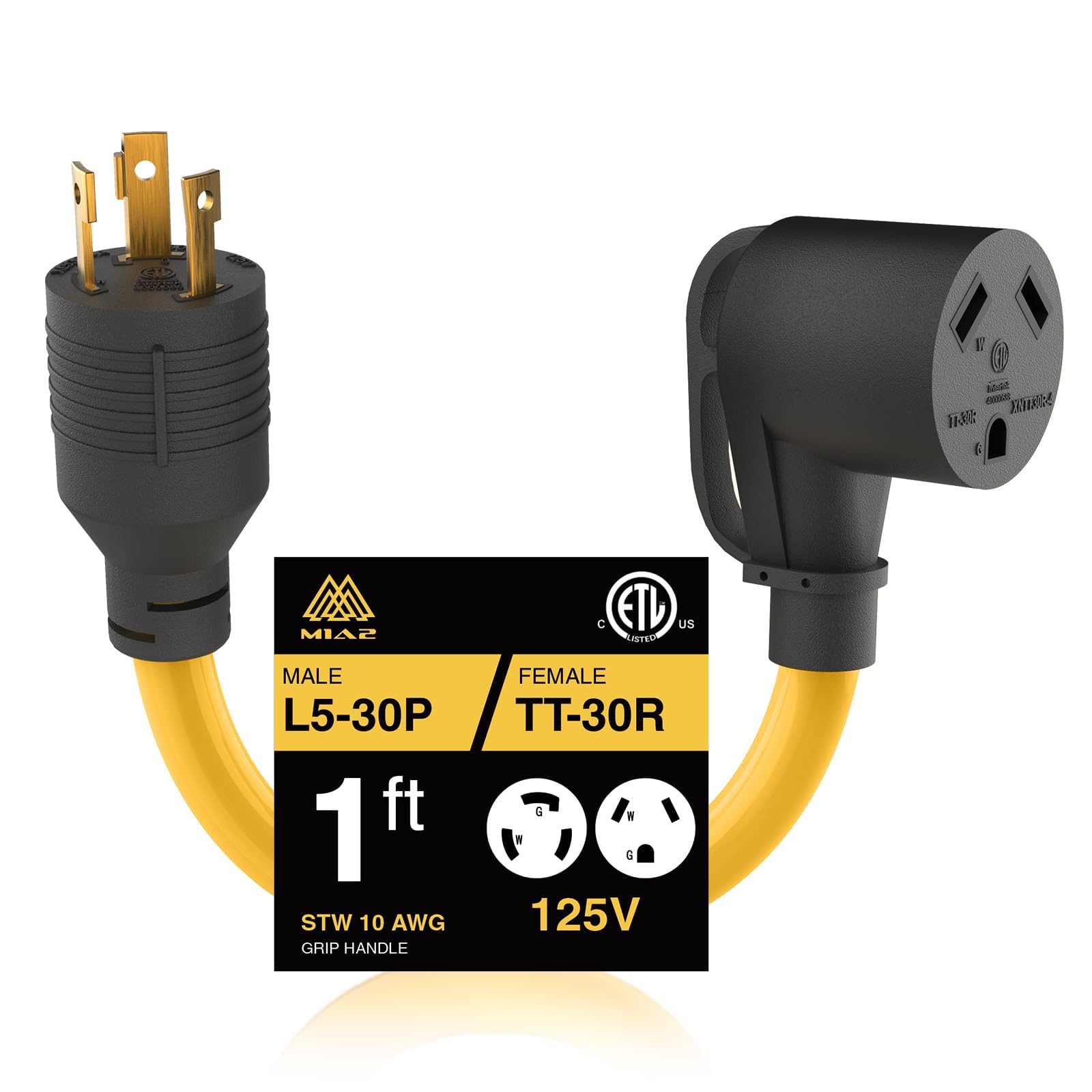 Amazon.com: 30 Amp Generator to RV Adapter L5-30P Twist Lock Male