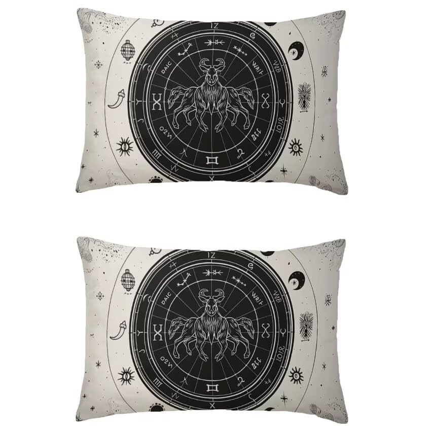 Housse de coussin 60x90cm rectangulaire lin motif constellation double sided printing