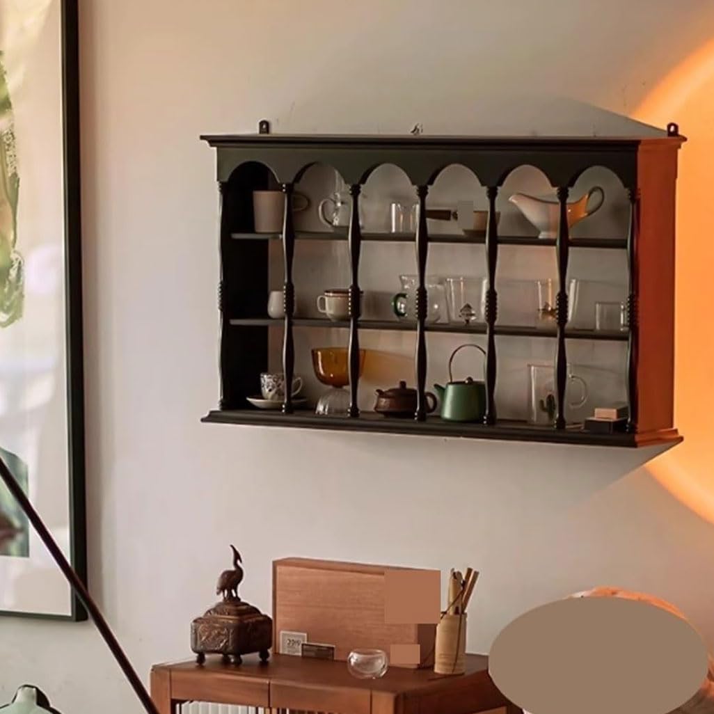 Espositore per tazze da caffè in legno, supporto da parete, mensola portaoggetti da cucina, organizer per casa, ufficio, postazione caffè, design rustico per la decorazione della casa