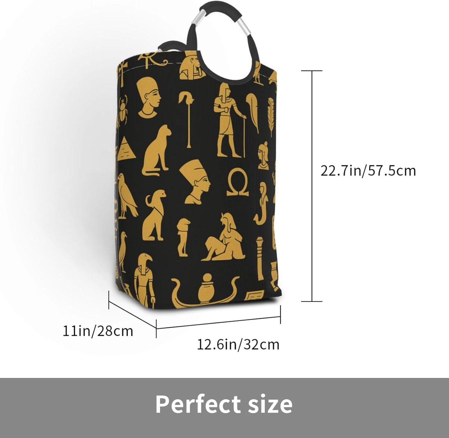50l Laundry Basket Cultural Egypt Pattern Waterproof Laundry Hamper Foldable Clothes Laundry Bag With Handles