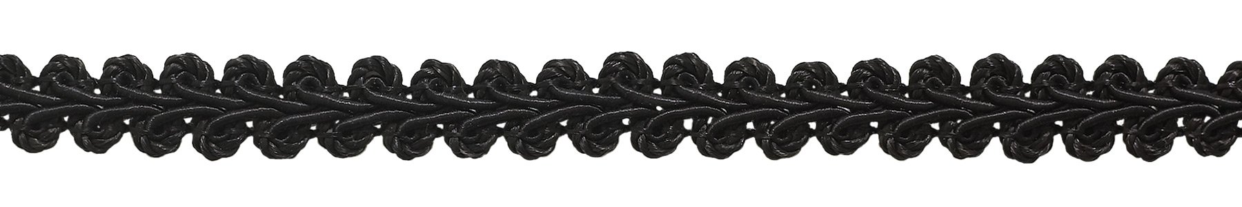 DecoPro 9,1 Metri Di Treccia Gimp Francese Per Tappezzeria – Larghezza 1,27 Cm, Colore Nero – Base Trim Style FGS