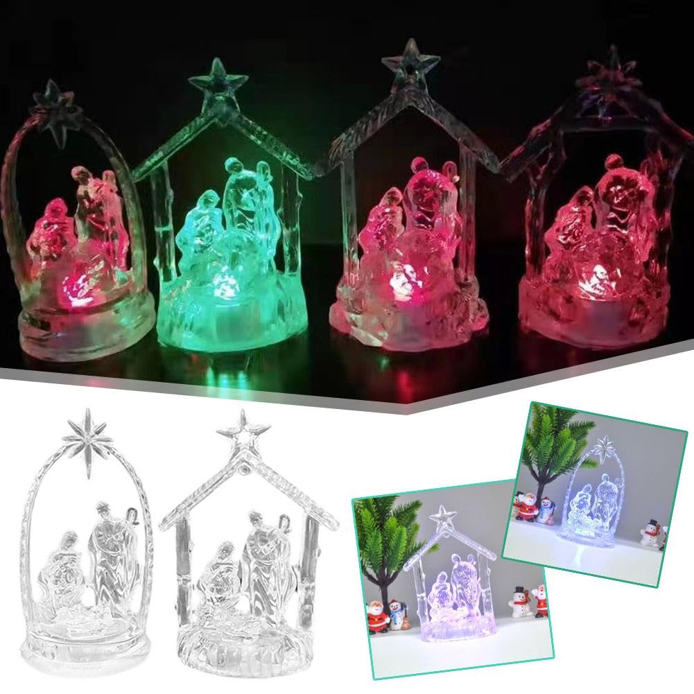 Crèche De Noël Lumineuse En Résine Avec LED - Cadeau Religieux