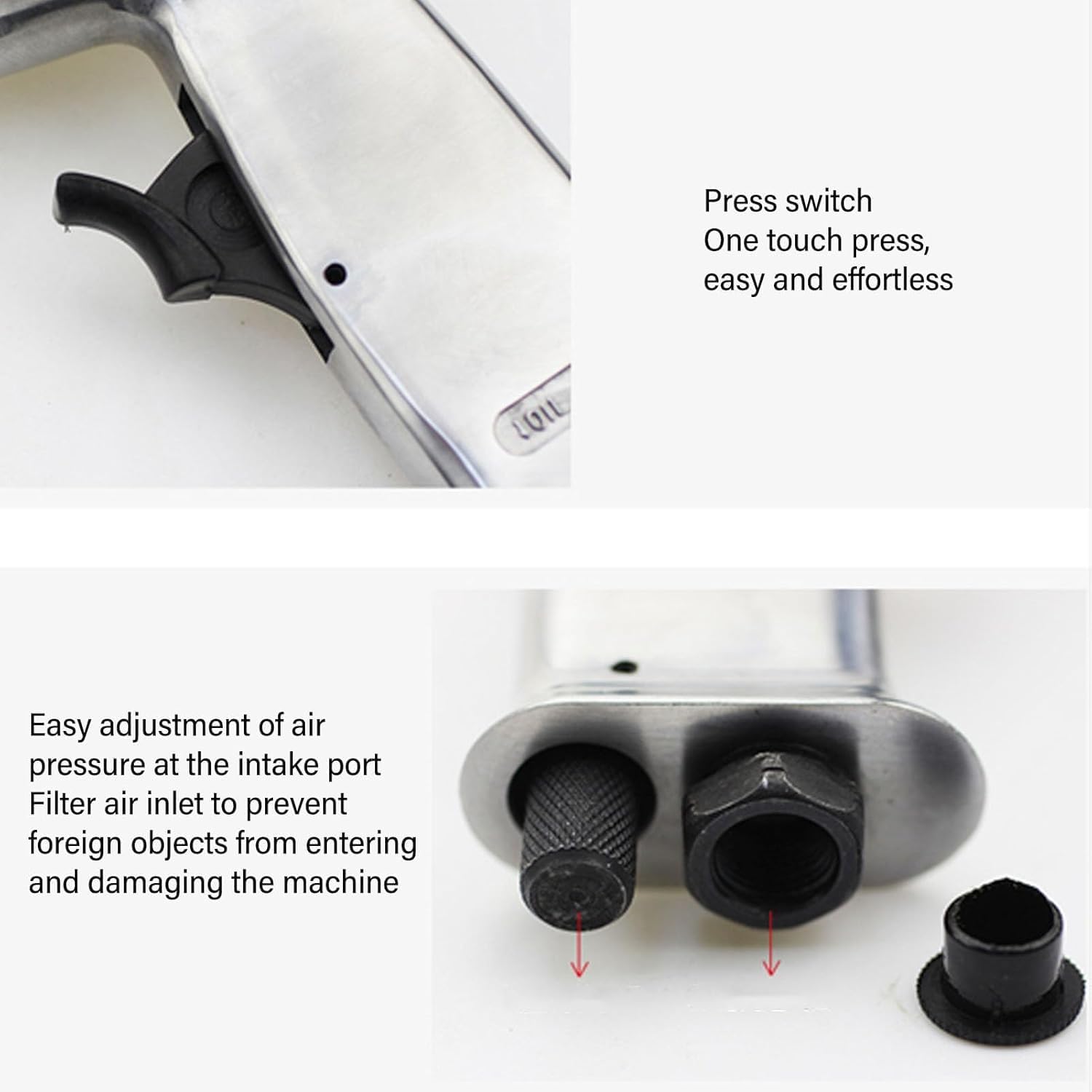 Air Hammer Kit, Multifunctional Pneumatic Hammer Piece Chisel Set 3500 RPM for Car Repair Brake Pad Rust Removal