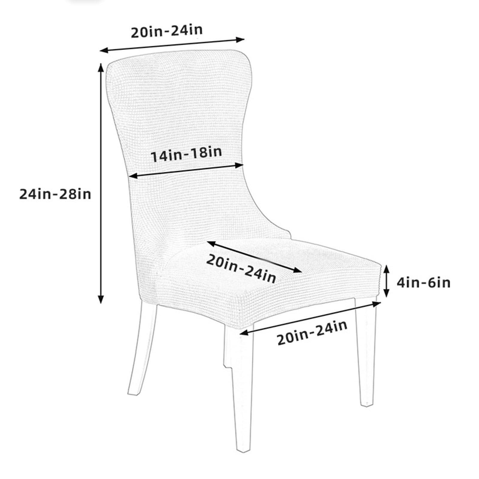 Federe Coprisedia In Velluto Bianco Con Schienale Alato | Set Da 2 Rivestimenti Elastici Lavabili Per Sedia Da Pranzo