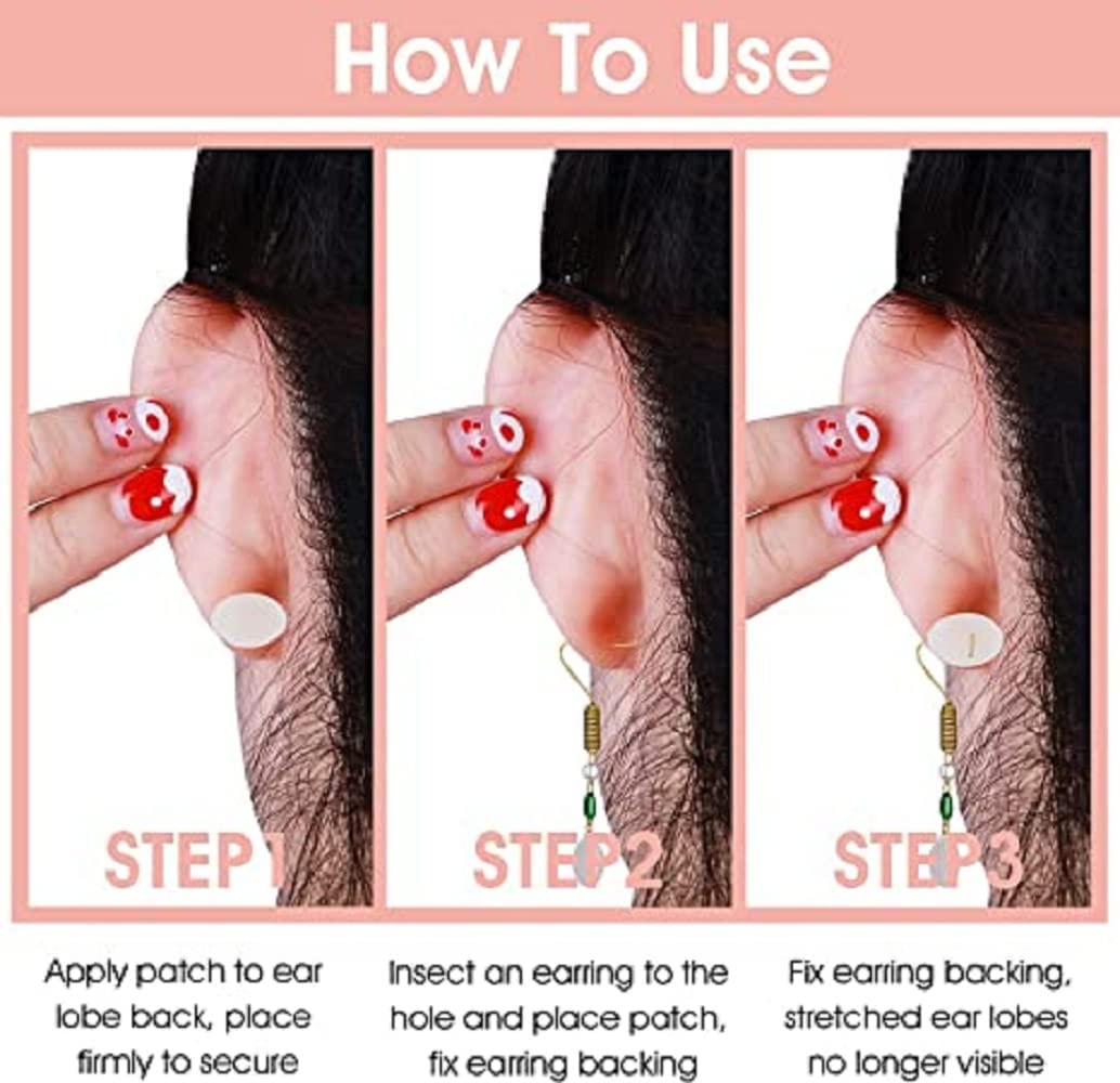 HEDRIX Ear Lobe Tape/Invisible Ear Lobe Support Patch for Heavy Earrings (Pack of 30) 2