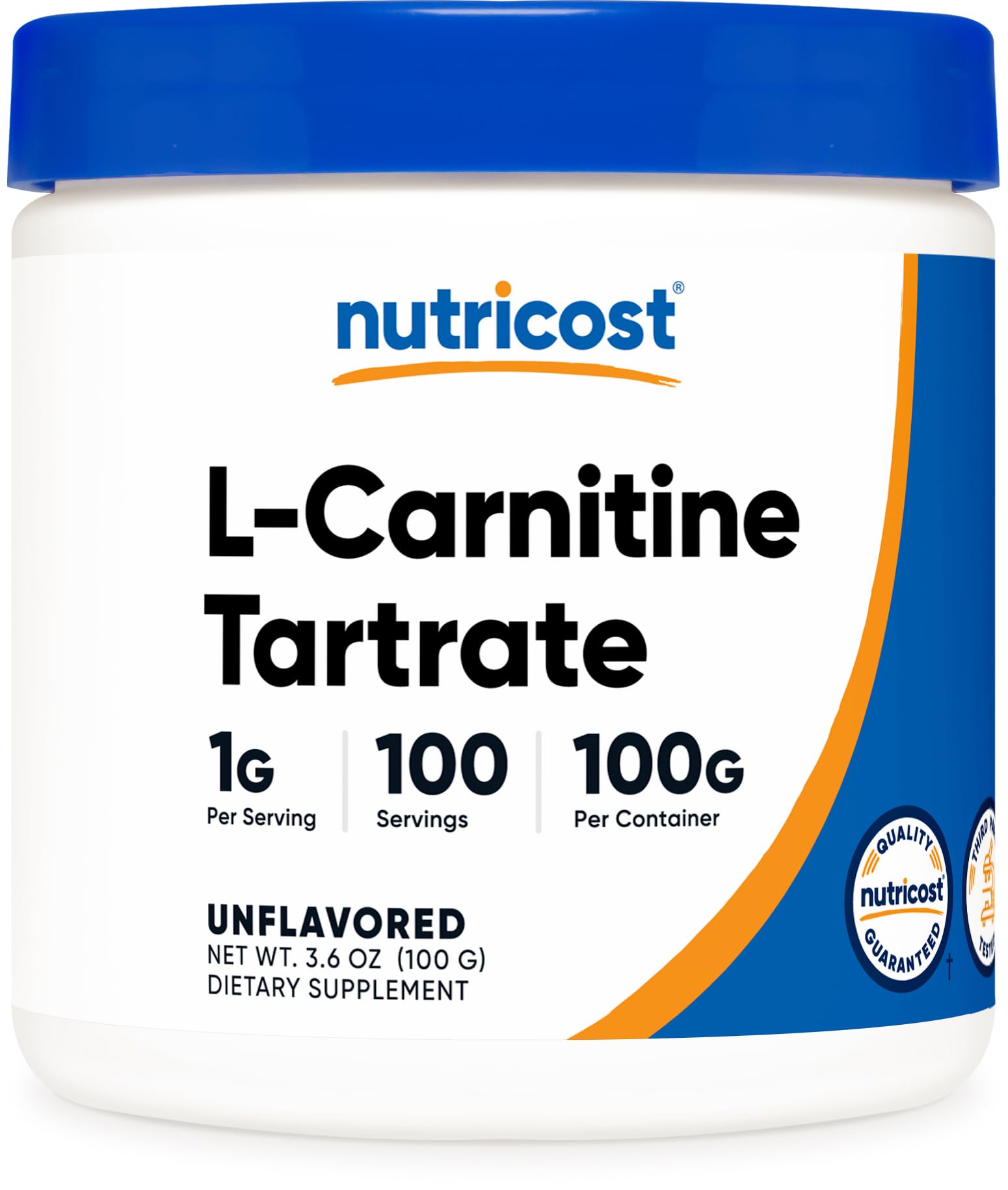 Nutricost L-Carnitine Tartrate Powder (100 Grams) - 1 Gram per Serving; 100 Servings