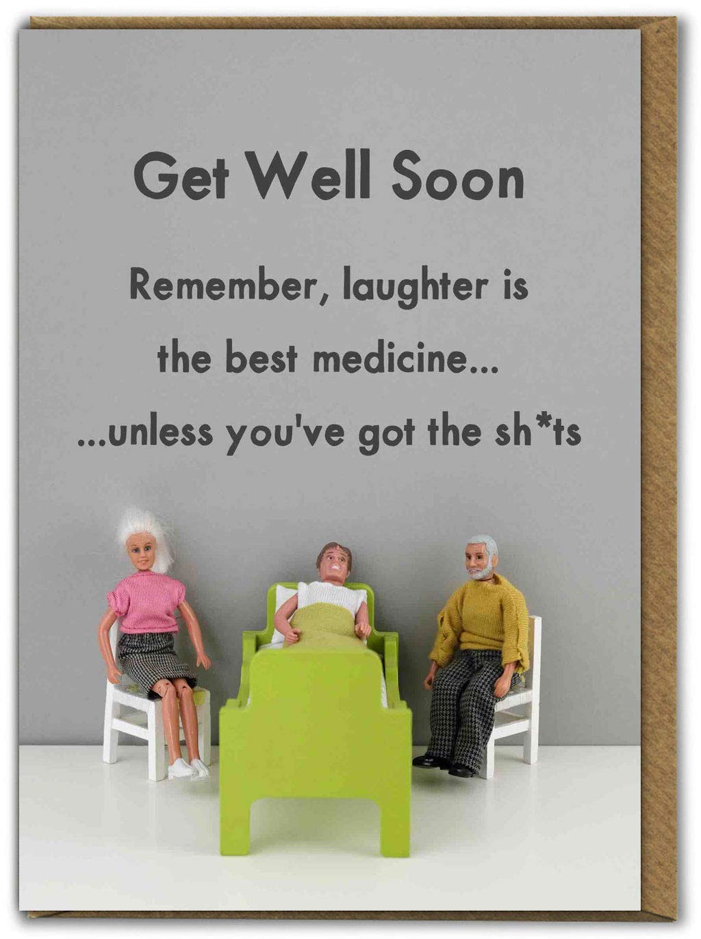 Bold & BrightGet Well Soon Card - 'The Shits' - Hilariously Funny Cards - Cheeky Cards For Him Her Friends - Sold by Brainbox Candy