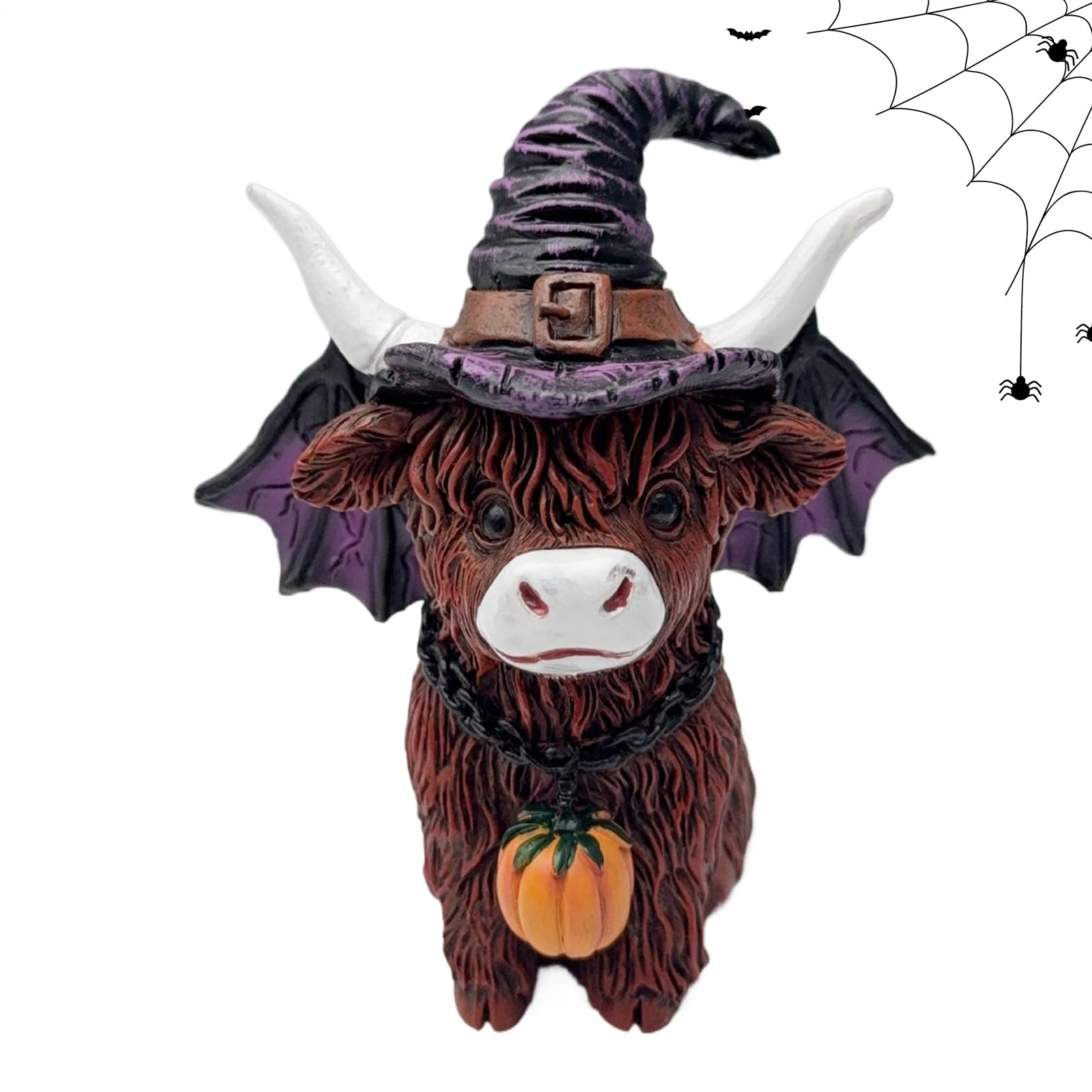 Figurine Vache Highland en résine bovine pour décoration de bureau et étagère intérieure