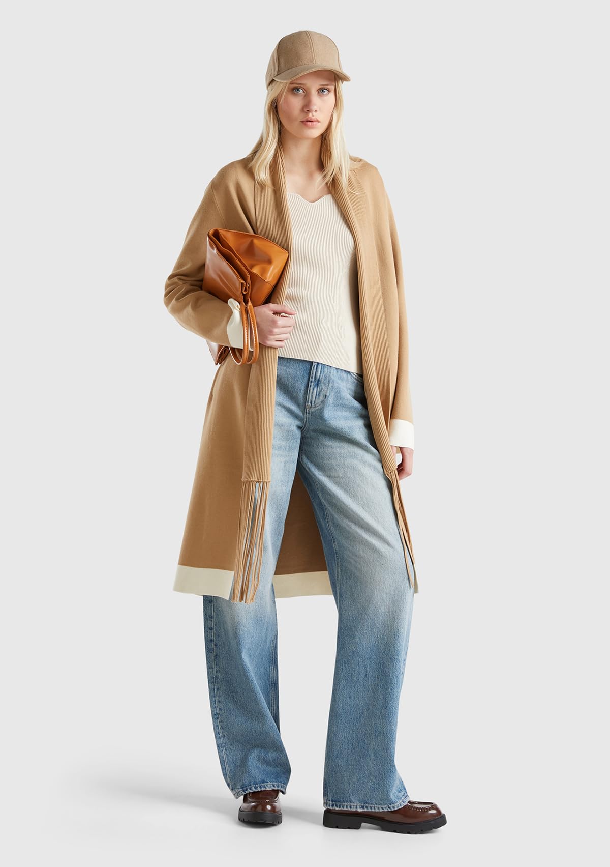 United Colors of Benetton Cappotto In Maglia 17q3e603t Cappotto Donna