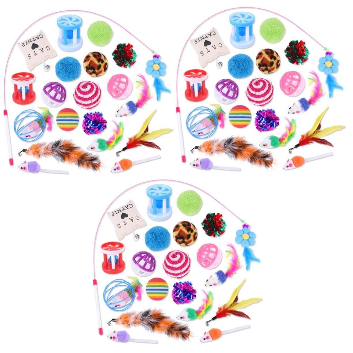 DOITOOL 60piezas Juguete Interactivo para Gatos De y Accesorios para Estimulación y Diversión para Mantener Tu Gato y Saludable