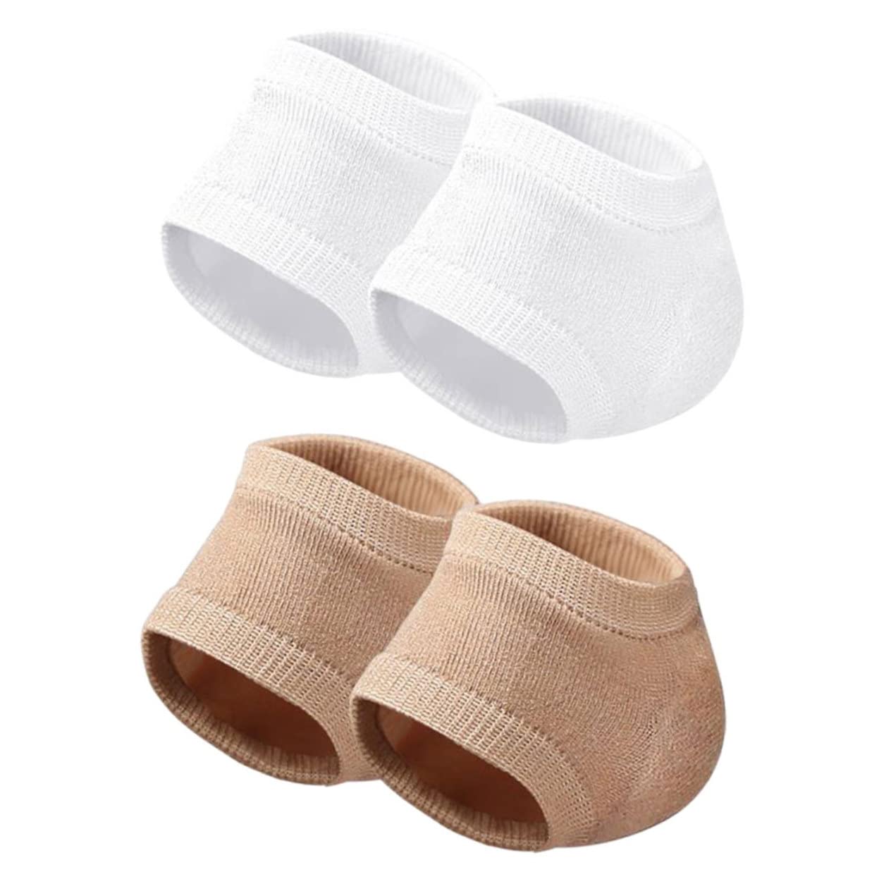 Beatifufu Elastic Heel Socks Gel Protector 2 Pack Heel Sleeves for Women Breathable Moisturizing Socks