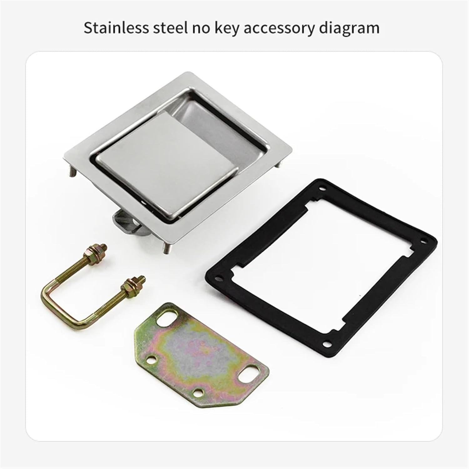 Lock for Large Heavy Duty Trucks Stainless Steel Recessed Paddle Handle Locks with Linkage T-Folding Handle 1Pcs(Black)