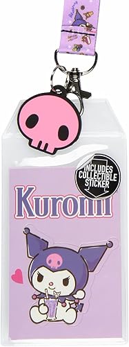 Miniatura 2 de Sanrio Kuromi - Soporte para tarjetas de identificación con colgante de goma y adhesivo coleccionable