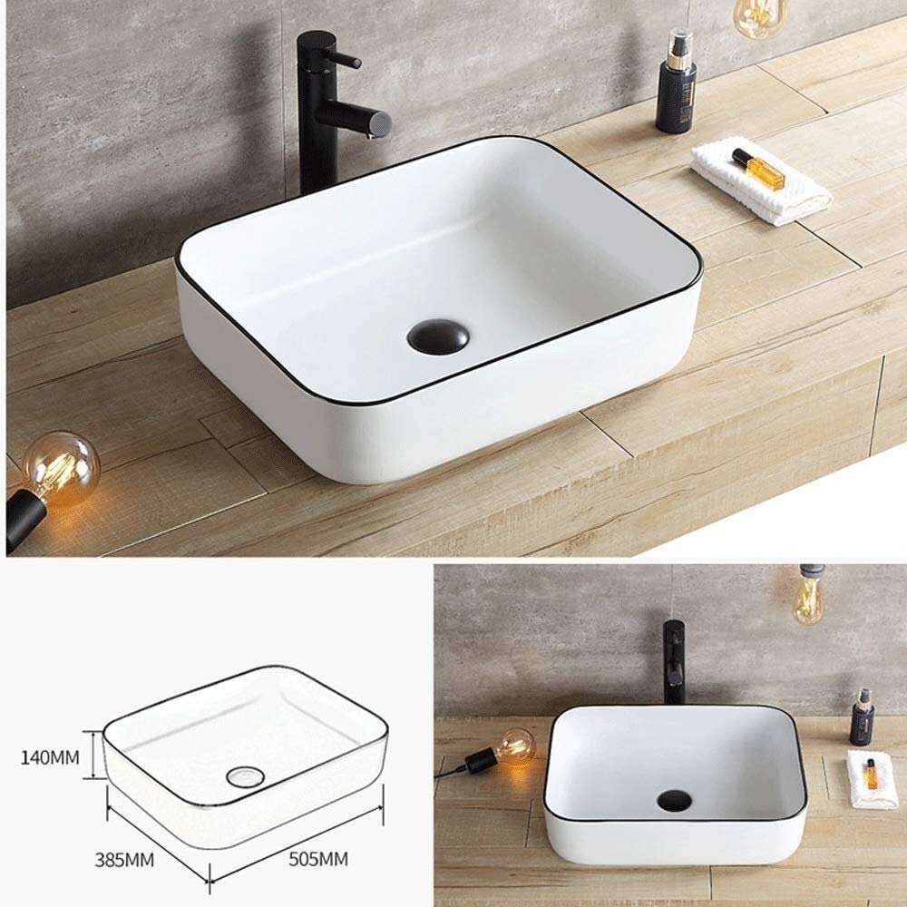 Szafka Pod Umywalkę Z Umywalką, Umywalka Nablatowa, Nowoczesna Porcelanowa Umywalka Nablatowa, Prostokątna Ceramiczna Umywalka Nablatowa, 19,8 X 15,1 Cala