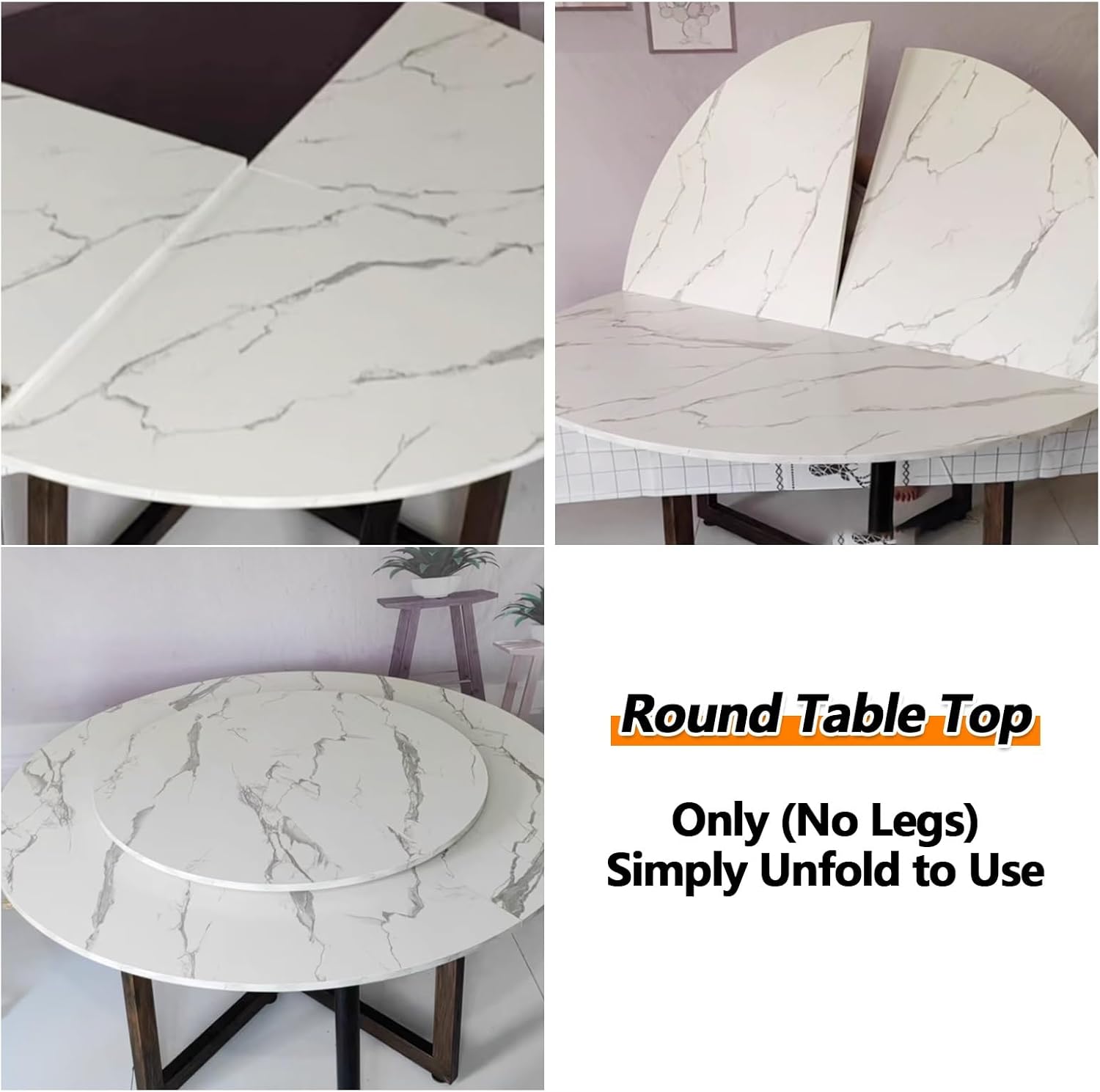 Large Round Foldable Table Top 120-240cm - Wooden Circle Table Top Replacement, Easy Storage, Portable Design, Ideal for Dining, Events, and Outdoor Use - No Legs Included