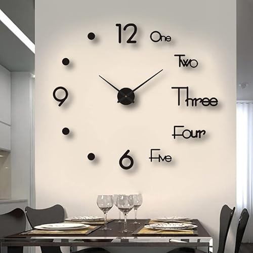 Reloj de pared con luz nocturna, reloj de pared con luz nocturna, sin marco, decorativo, luminoso, silencioso, para sala de estar, dormitorio (51.1