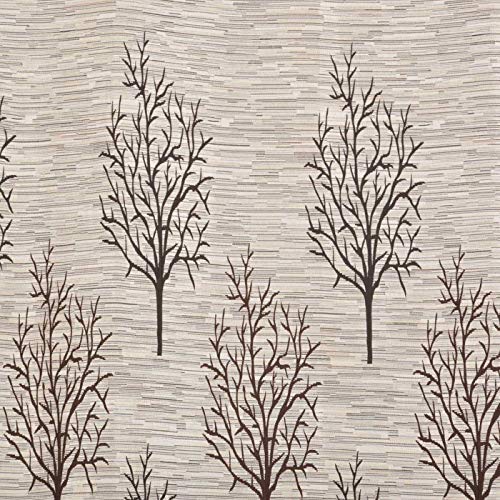 Image of HOME UTSAV 2 Piece Jute Blackout Heavy Jacquard Tree Floral Opaque Curtains for Window 6 Feet, Brown