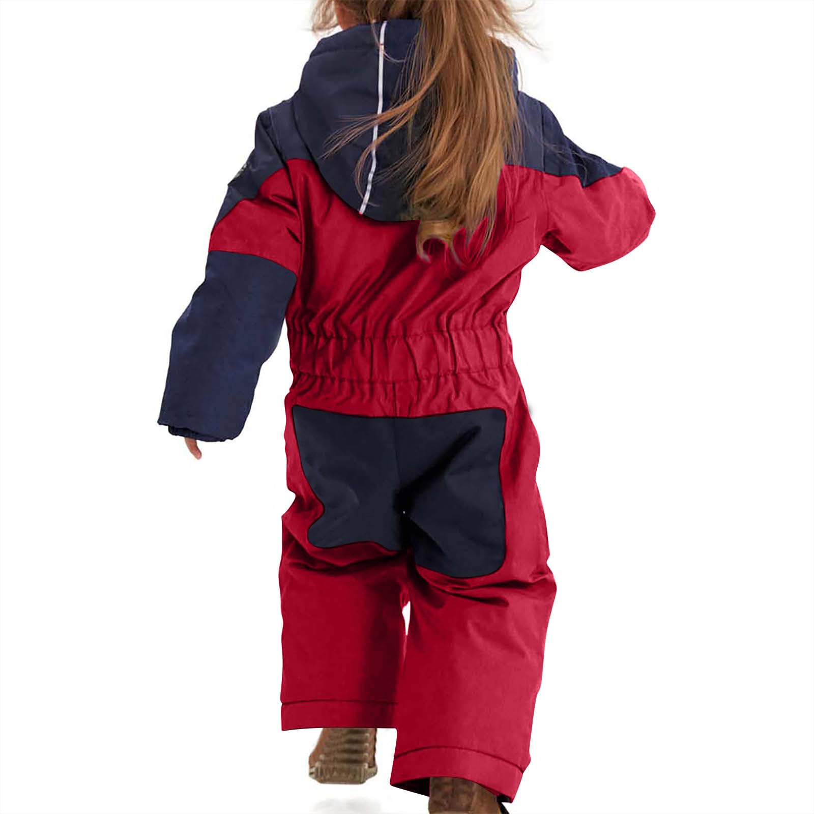 Generisch Unisex Kinder Schneeanzug Wasserdicht Winddicht Skianzug mit Kapuze und Tasche Schneeoverall Klassisch Atmungsaktiv KinderOverall Jungen Mädchen Skioverall Outdoor Softshellanzug