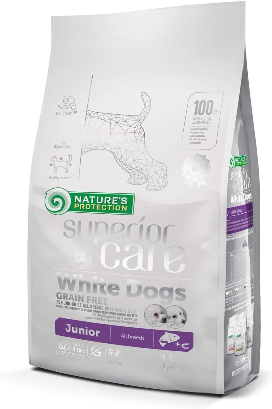 Nature's Protection Superior Care Beyaz Tüylü Köpekler İçin Tahılsız Somonlu Tüm Irklar Yavru Köpek Maması 1.5kg