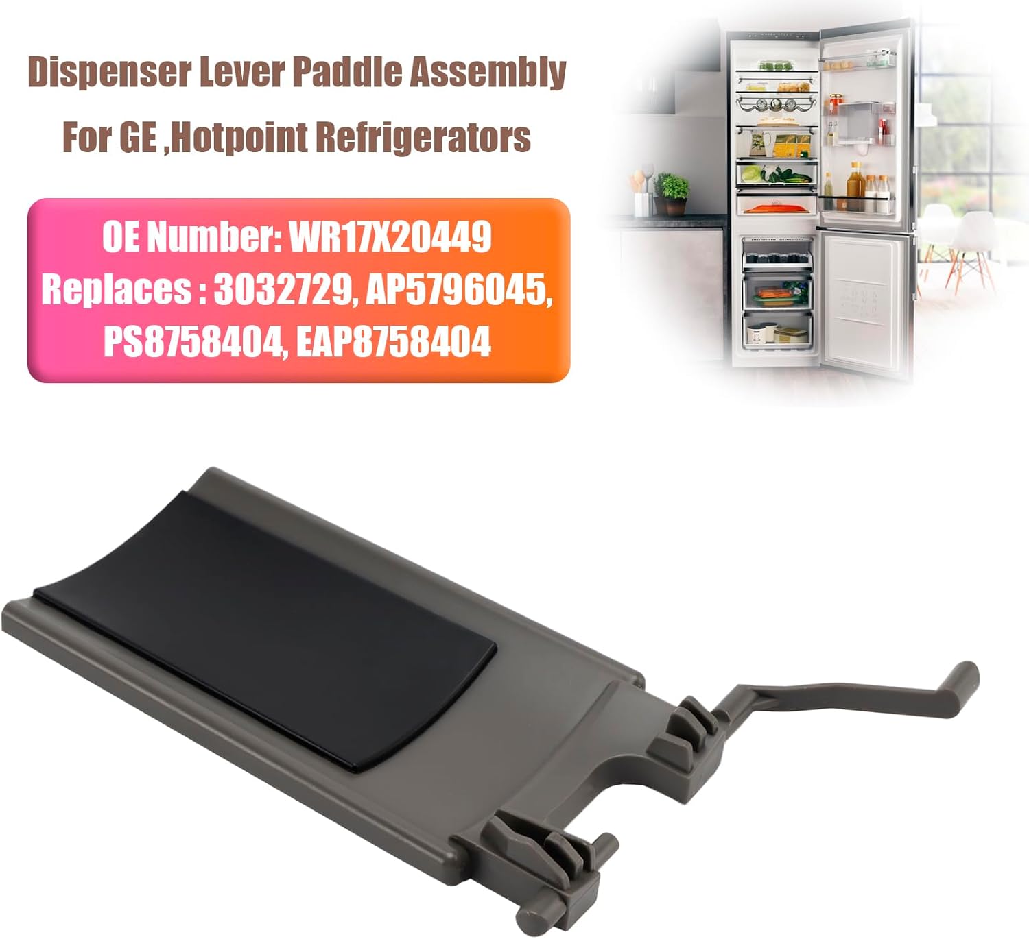MAD HORNETS WR17X20449 Dispenser Lever Paddle Assembly For GE Hotpoint Refrigerators