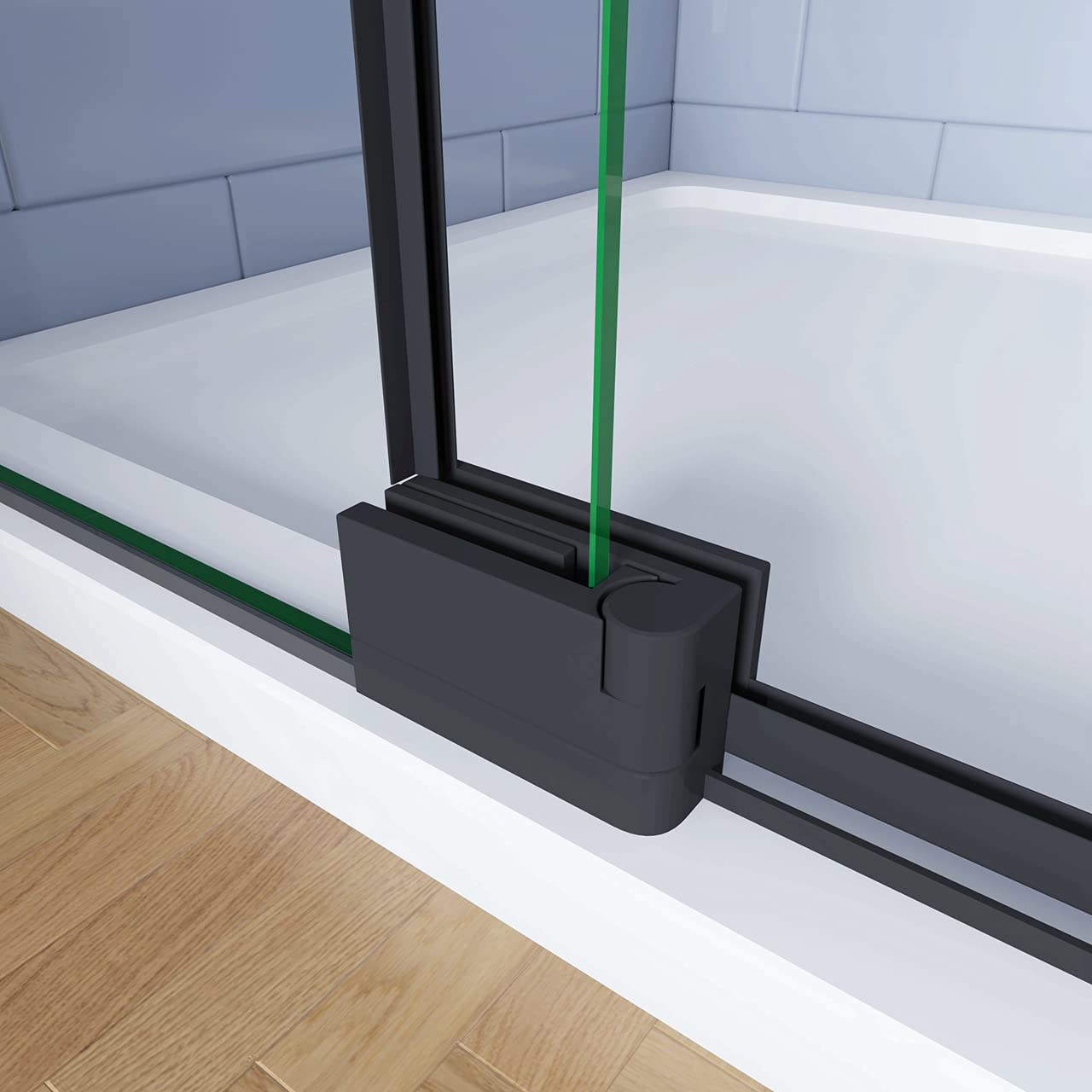 H.195cm Box Doccia Angolare 80x80cm 2 Porta Battente vetro 8mm 2 Barre