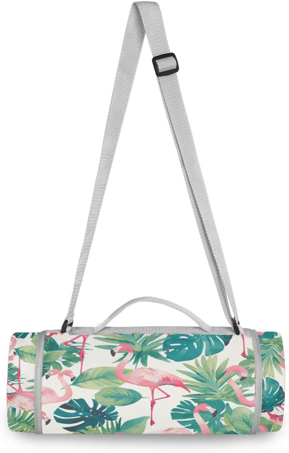 Round Camping Blanket - Fits 2 Adults, Summer Accessories Water Resistant Waterproof Blanket for Spring Summer Camping 58 in (Summer Flamingos)