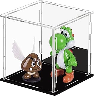 Display Case for Collectibles Assemble Clear Acrylic Box Alternative Glass Case for Display Action Figures Home Storage Organizing Toys (4x4x4 inch; 10x10x10 cm)