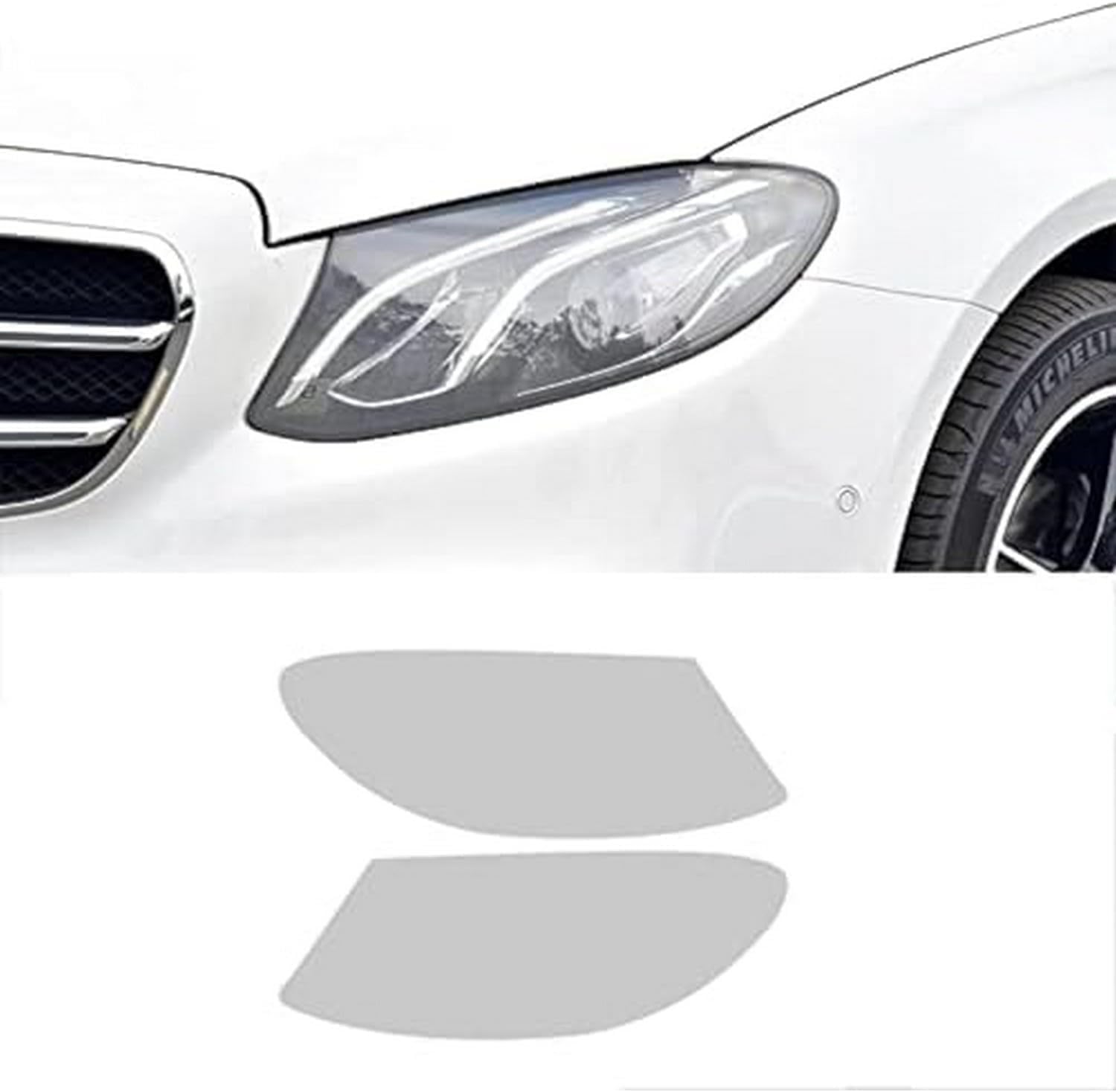 SamLng Car Front Light Film for Benz E Class W213 2017-2020 Car Headlight Protective Film Front Light Transparent Blackened TPU Sticker Car Headlight Protective Film
