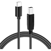 USB B to USB C Printer Cable 2ft USB C to USB B Printer Cable Flexible Cord for MacBook Pro/Air, USB C MIDI Cable for Yamaha Piano MIDI Keyboard, DAC DJ Controller and More