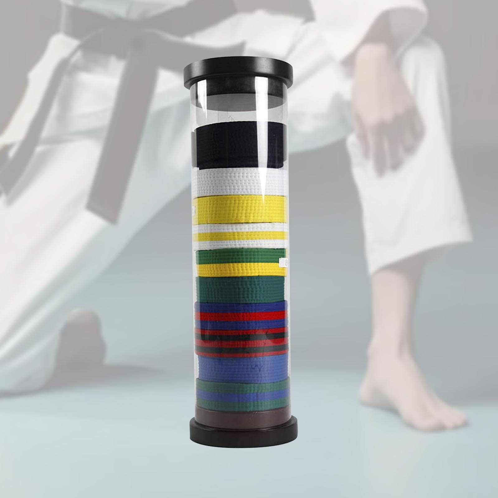 Espositore per Cintura da Karate Collezione Porta Cintura Espositore per Cintura a Cilindro Trasparente Custodia per Cintura Taekwondo per Taekwondo