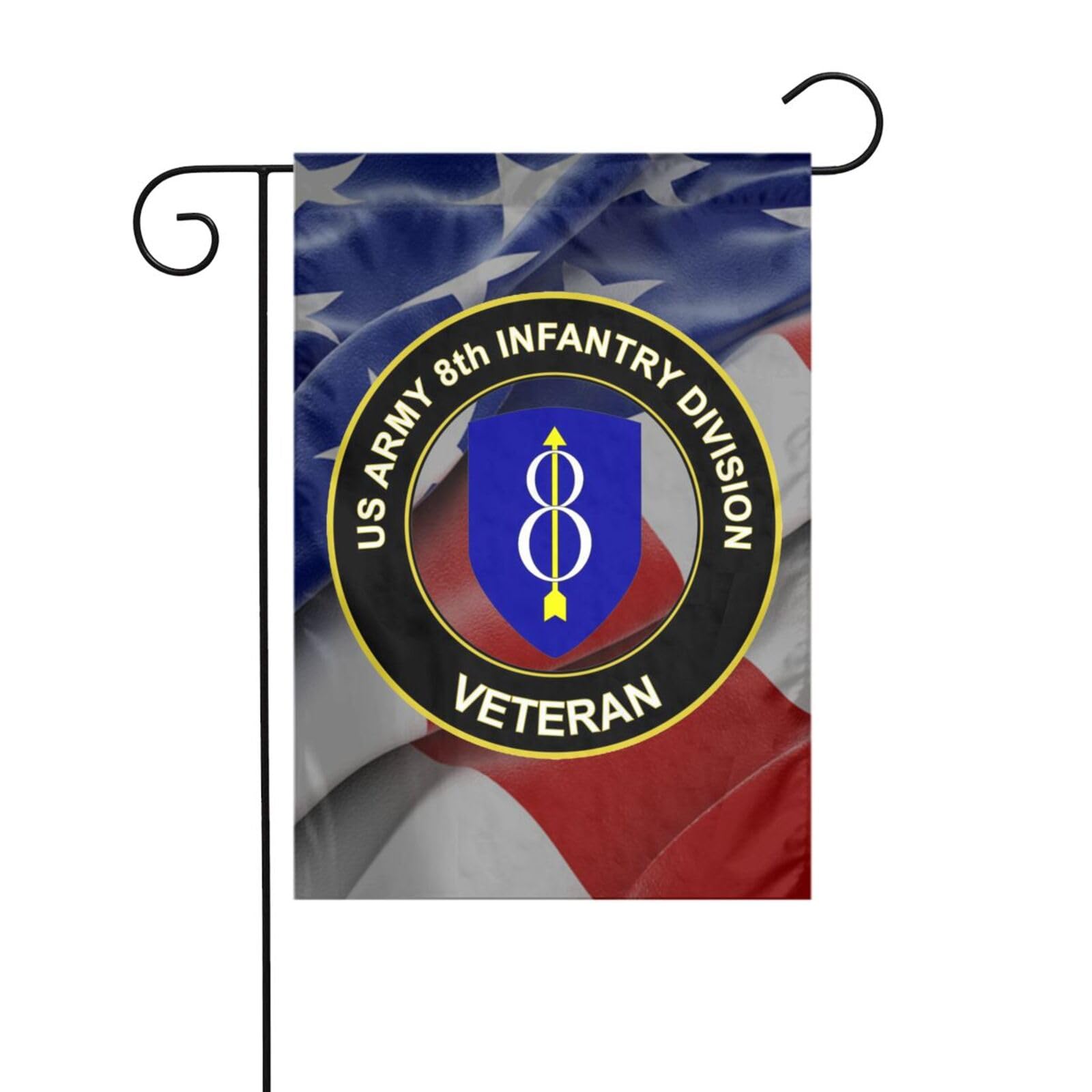 US Army 8th Infantry Division Veteran Garden Flag Gives New Life 12x18in