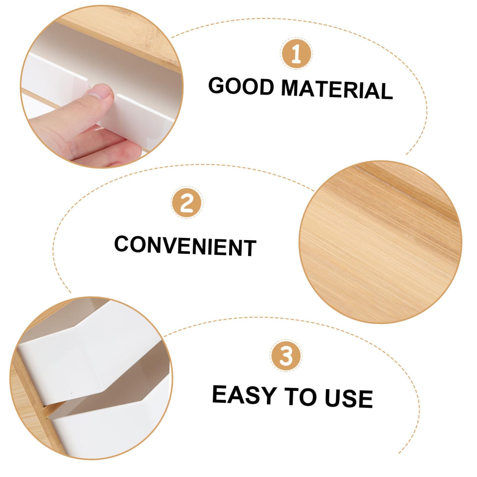 Caja de Almacenamiento Compartimentos Separados para Escritorio de Bambú y Abs Organizador Ecológico y Apilable para Maquillaje para Productos de Cuidado
