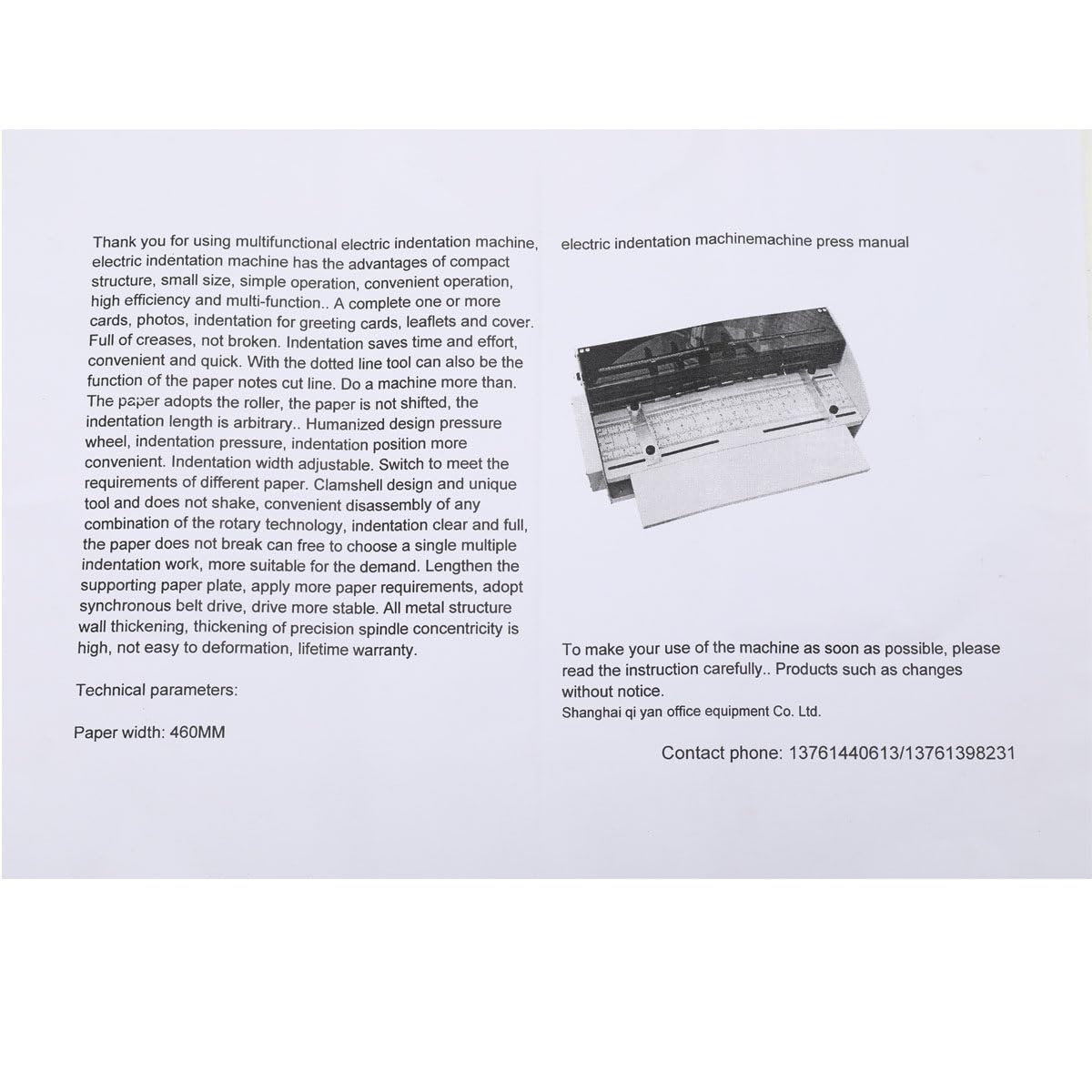3 In 1 Rillmaschine 46CM, Elektrische Creasing Maschine Für Papier Profi Nutmaschine Einstellbare