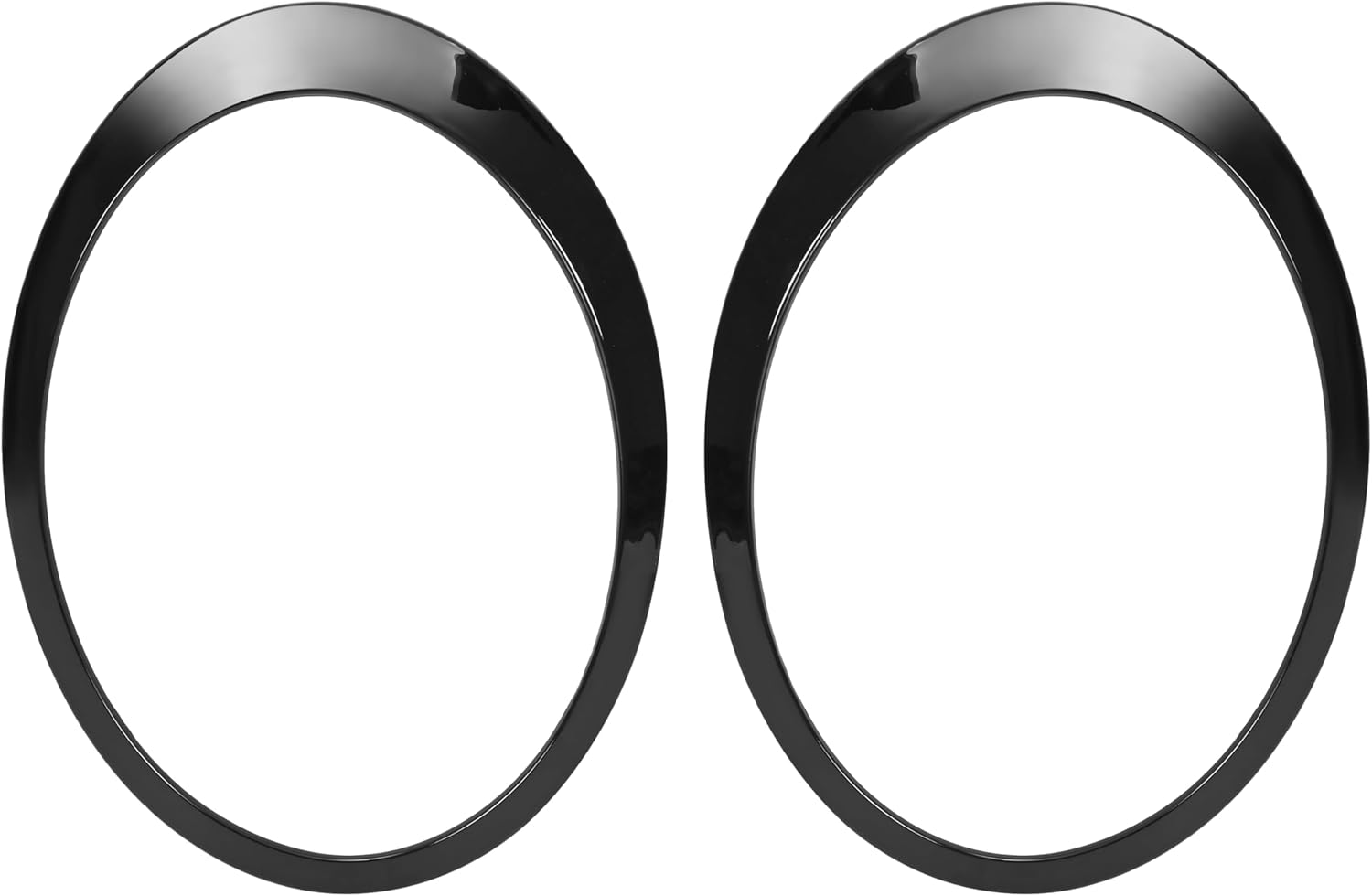 HECASA Pair Headlight Door Bezel Compatible with 2007-2015 Mini Cooper R55 R56 R57 R58 R59 S Clubman Hatchback Convertible Coupe Roadster Replacement for MC2506101 MC2507101 Left&Right Painted Black