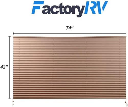 Miniatura 13 de Persianas plisadas, color capuchino, para privacidad y protección solar para caravana, cámper, autobús