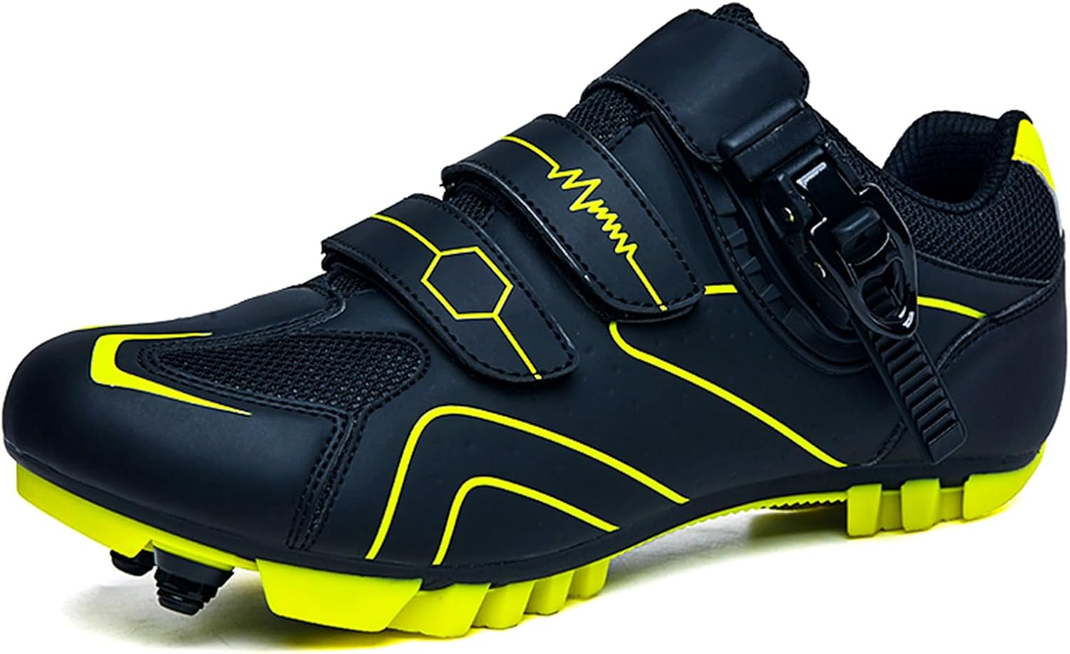 SDEQA Mens Mountain Bike Shoes Outdoor MTB Shoes Compatible with SPD 2 Bolts Pedals Cycling Shoes Riding Racing