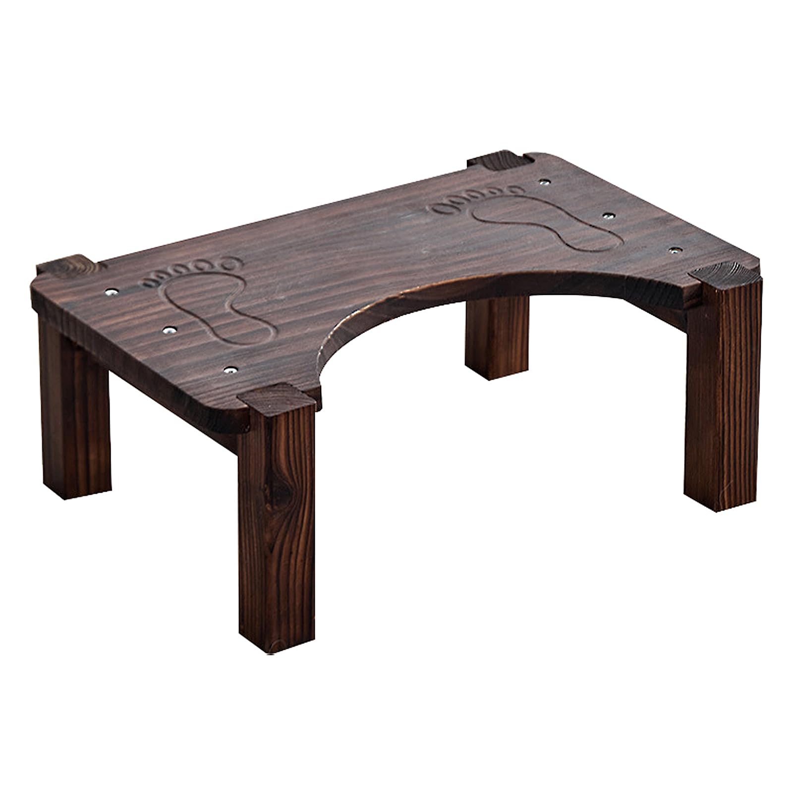 Lvjkes Taburete Baño, Taburete Inodoro, Taburete de Inodoro para baño de Madera, Viene con 4 Almohadillas Antideslizantes Silenciosas, Taburete Confort para Niños, 40 x 27,5 x 15 cm (Marrón Oscuro)