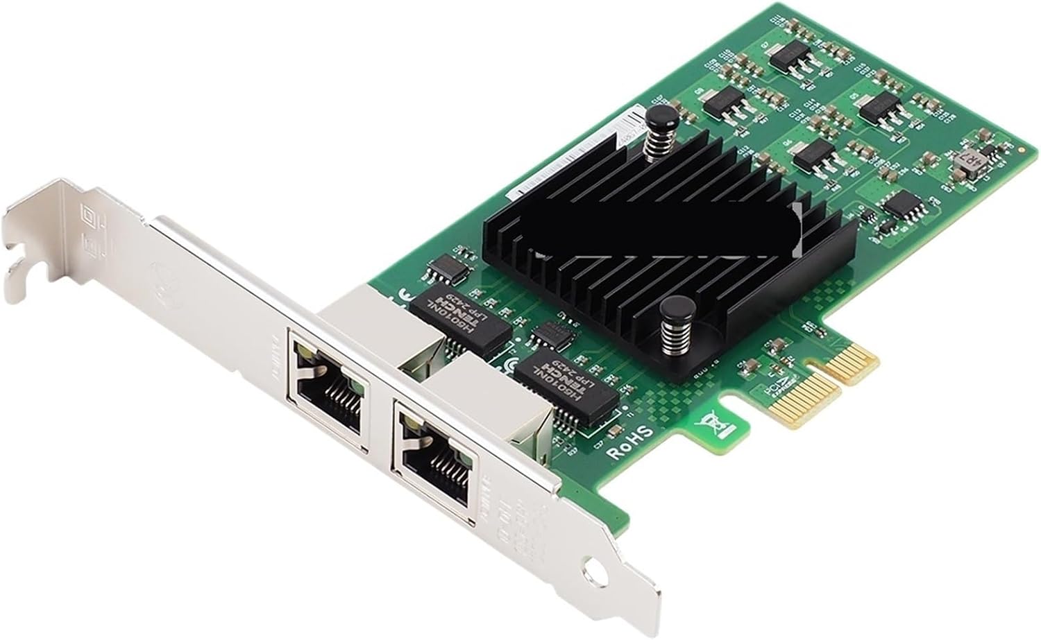 82574L Chip PCIe x1 Dual-Port Gigabit Server NIC | Software Router&Desktop Wired Network Card | 1000Mbps Network Adapter