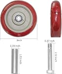 URBEST Roues à chariot à pression, lourdes 3 1 cm PU Roues Roulements Roulement Kits de réparation, Roues de remplacement de plate-forme pour les camions 265 Livres (Rouge, S: 3 De pouce)