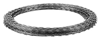 Razor Barbed Wire, Razor Wire Fence, Razor Wire Double Spiral, Galvanized Steel Razor Wire Fence Ribbon Barbed Wire Coils for Farm, Coil Diameter 45cm