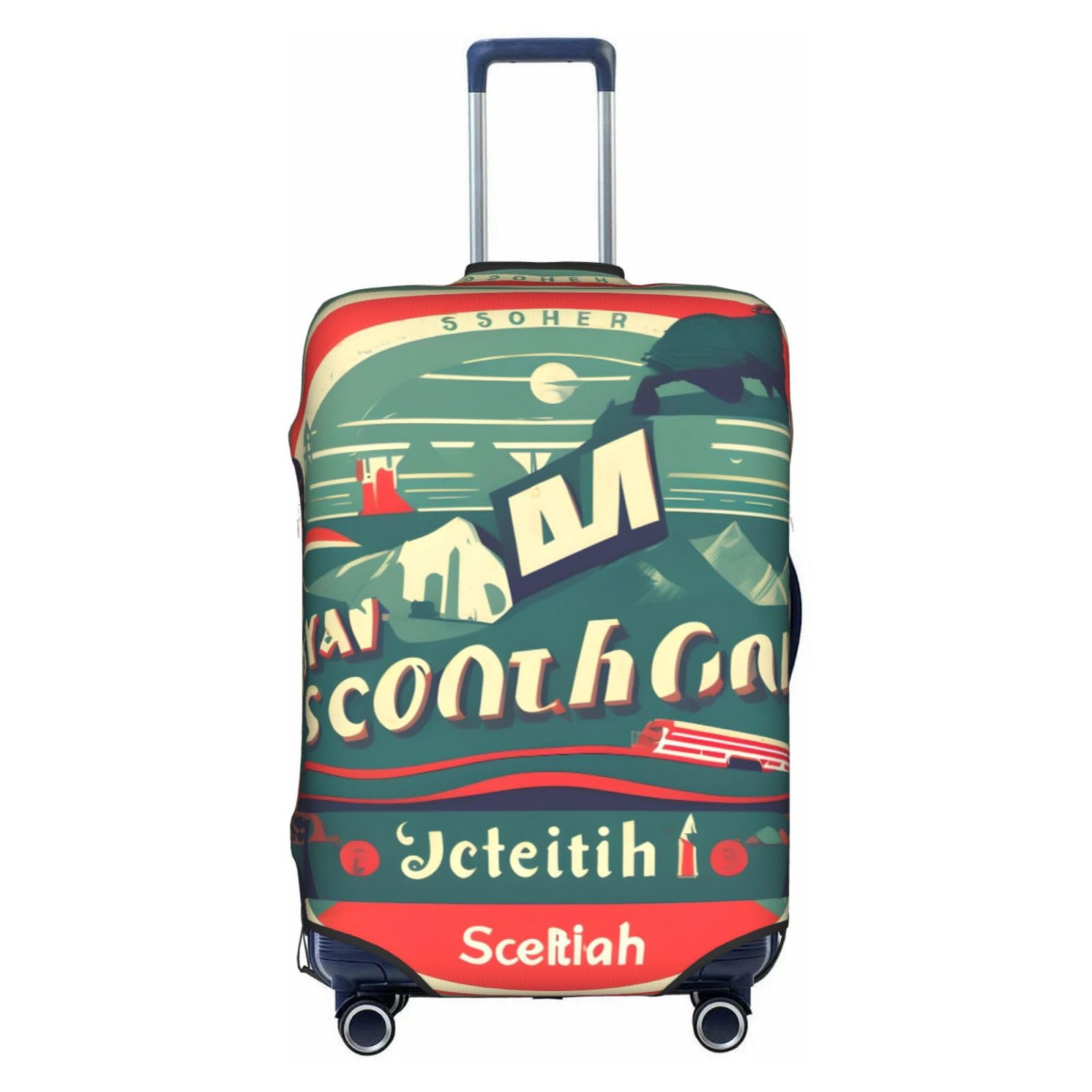 Housse de bagage rétro écossais, protection lavable pour valise de 18 à 32 pouces