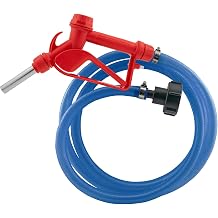 AdBlue Dispensing Kit 10 metres Braided PVC Hose with Red Fuel Gun IBC S60X6 to 3/4 Hose Tail Adapter A2 Hose Clips for IBC Tank Fluid Transfer AdBlue Diesel Low Corrosive Liquids