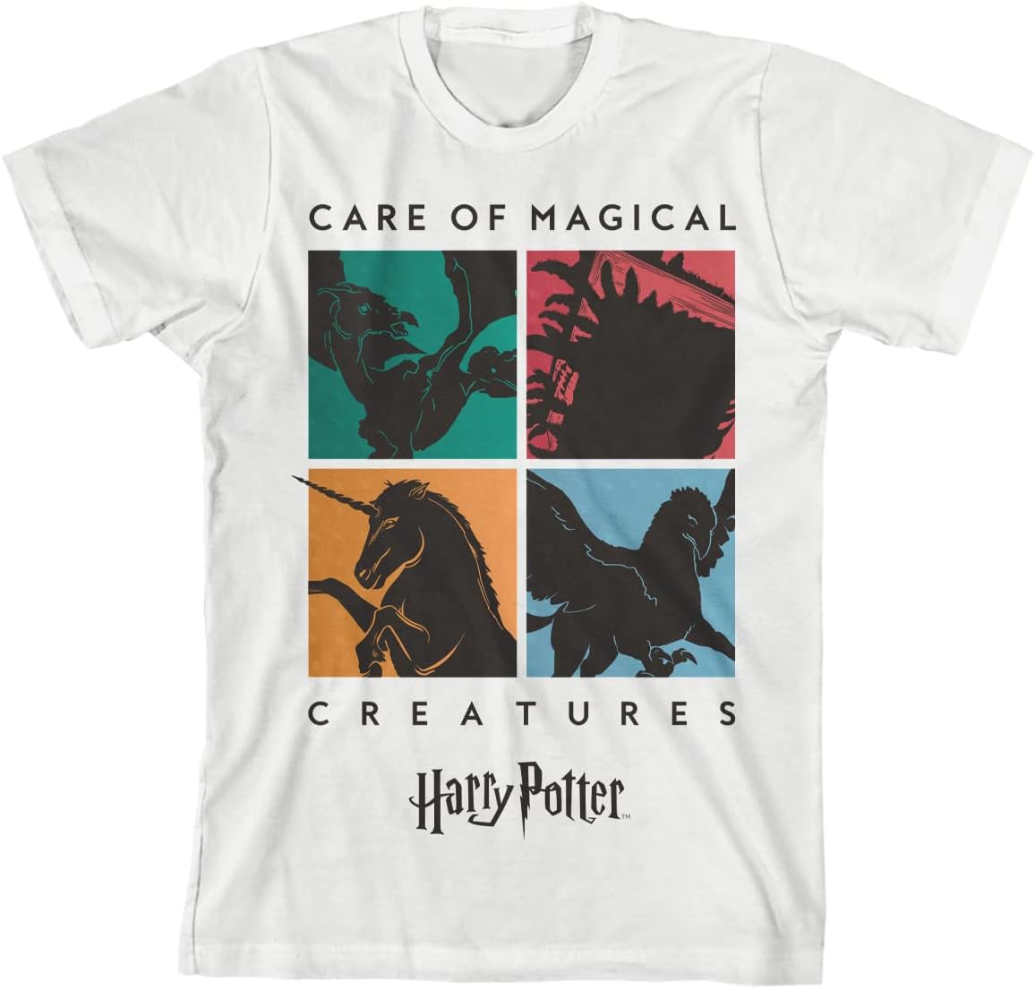 Harry Potter Care of Magical Creatures Boys' White Short-Sleeve T-Shirt Toddler Boy to Youth Boy