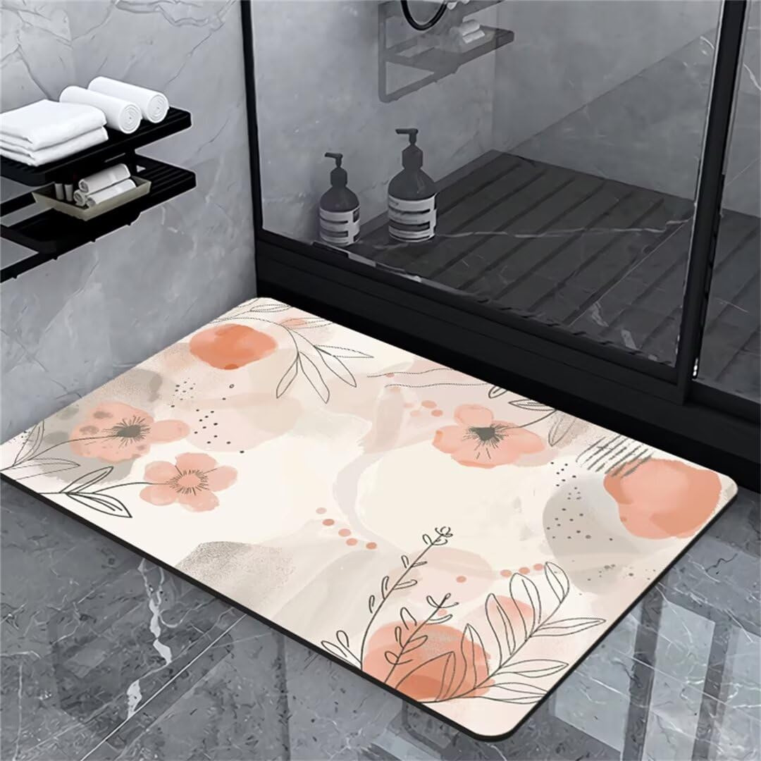 Badezimmerteppich Badematte rutschfest Badematte Badteppich Badvorleger 120x160cm Badematten Badteppiche Duschmatte rutschfest, Duschvorleger Badezimmermatte rutschfest Stein Badematte Square