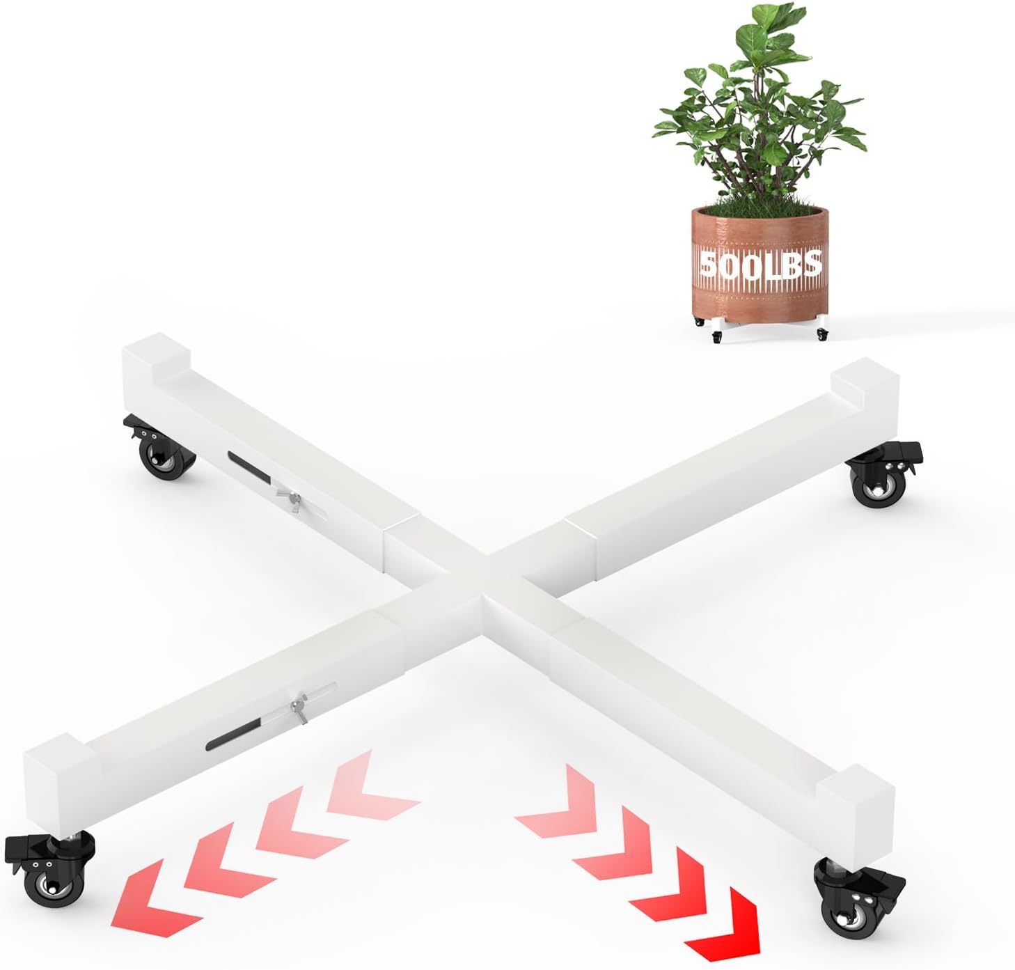 GLISWAM Plant Caddy with Wheels Adjustable 14-21 inch