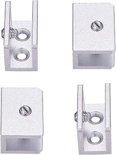 INCREWAY Glass Clip, 4 Pack Adjustable Aluminum Alloy Rectangle Glass Clip Clamp Wall Mounted Shelf Holder Bracket Support for 8-12mm Thickness Glass