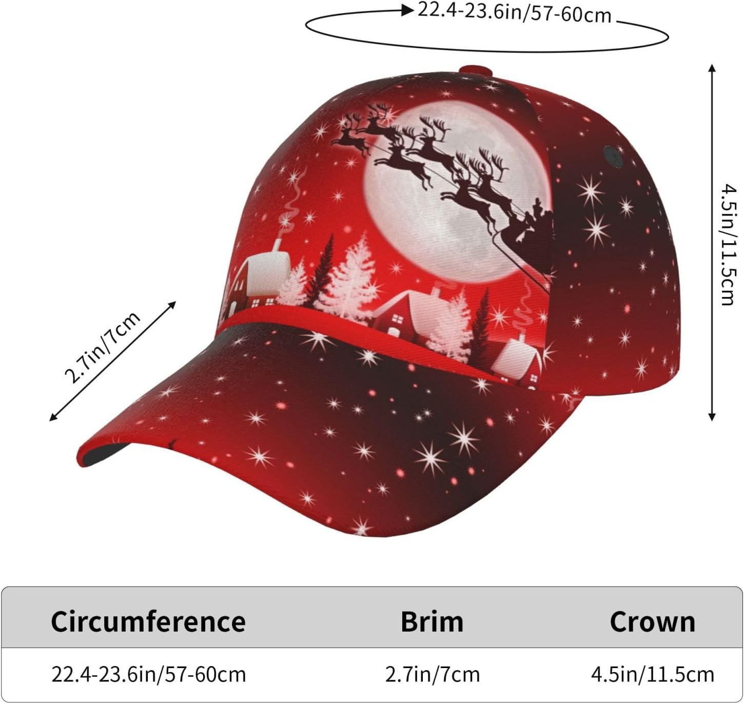 Funny Christmas Baseball Cap Adjustable Hat Xmas Snowflake Red Plaid Sun Cap for Men Women - Image 5
