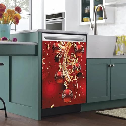 Miniatura 3 de Imán de la cubierta del lavavajillas de Navidad decoraciones navideñas de la campana del viento del refrigerador magnético Bowknot decoración de la